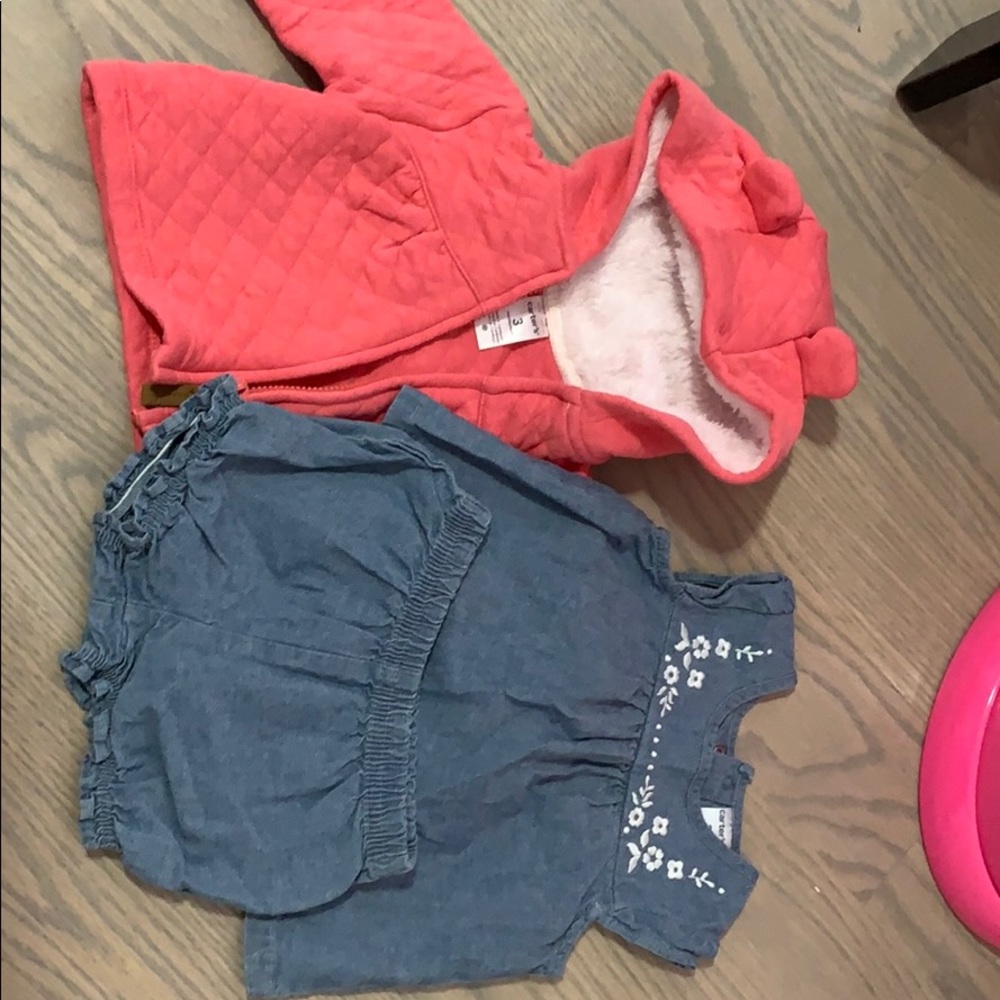 Carters blouse and shorts. Jacket.